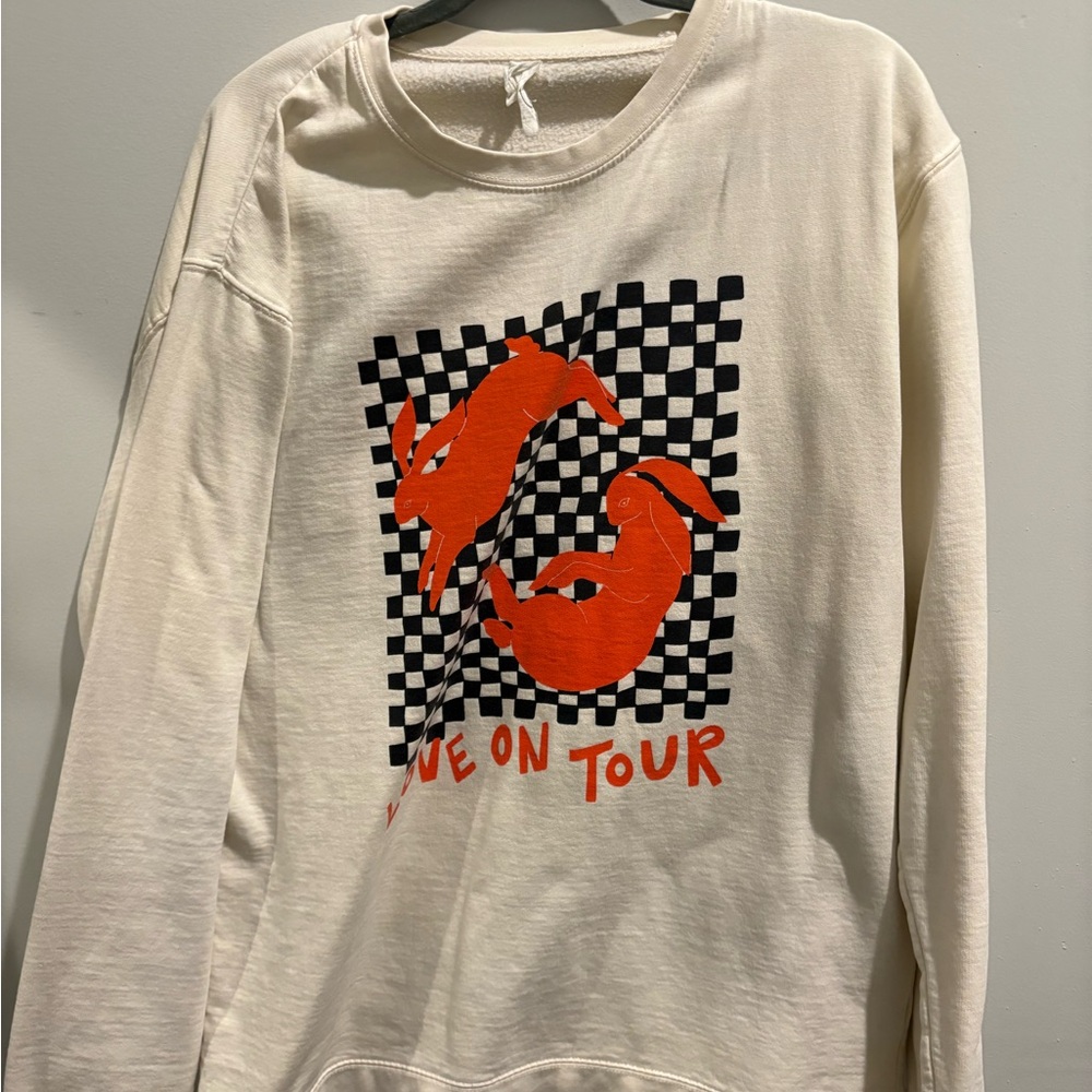 Love on Tour Harry Styles Cream Sweatshirt with Orange Graphic